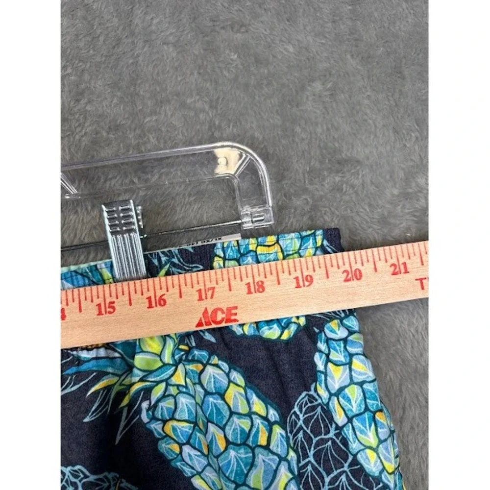 George Men's Above The Knee Swim Trunks Pineapple Print Blue Yellow XL 40-42‎